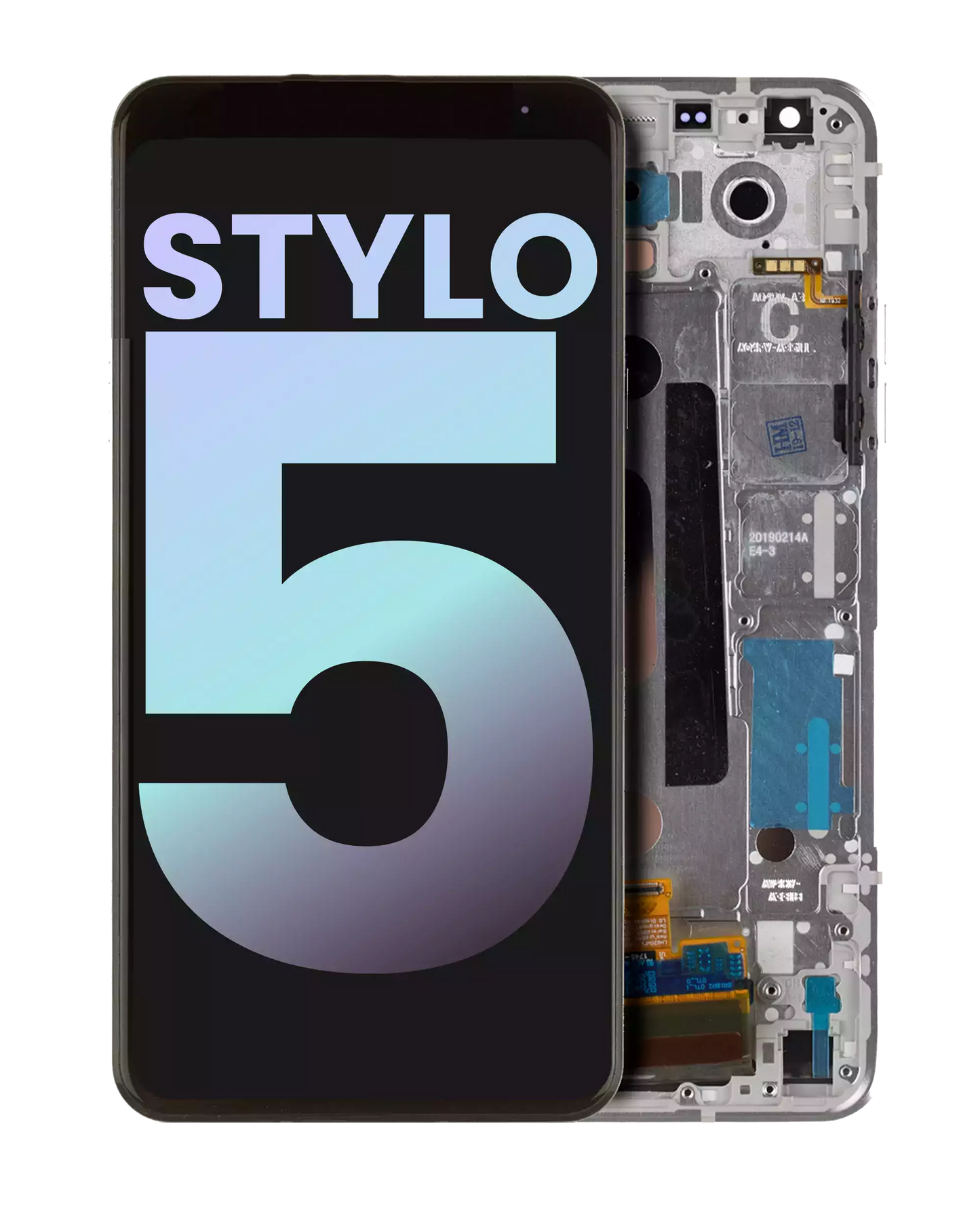 LCD Assembly With Frame For LG Stylo 5 (Genuine OEM) (Silvery White)