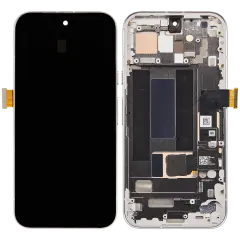 OLED Assembly With Frame (With Fingerprint Sensor ) For Google Pixel 8A (Refurbished) (Porcelain)