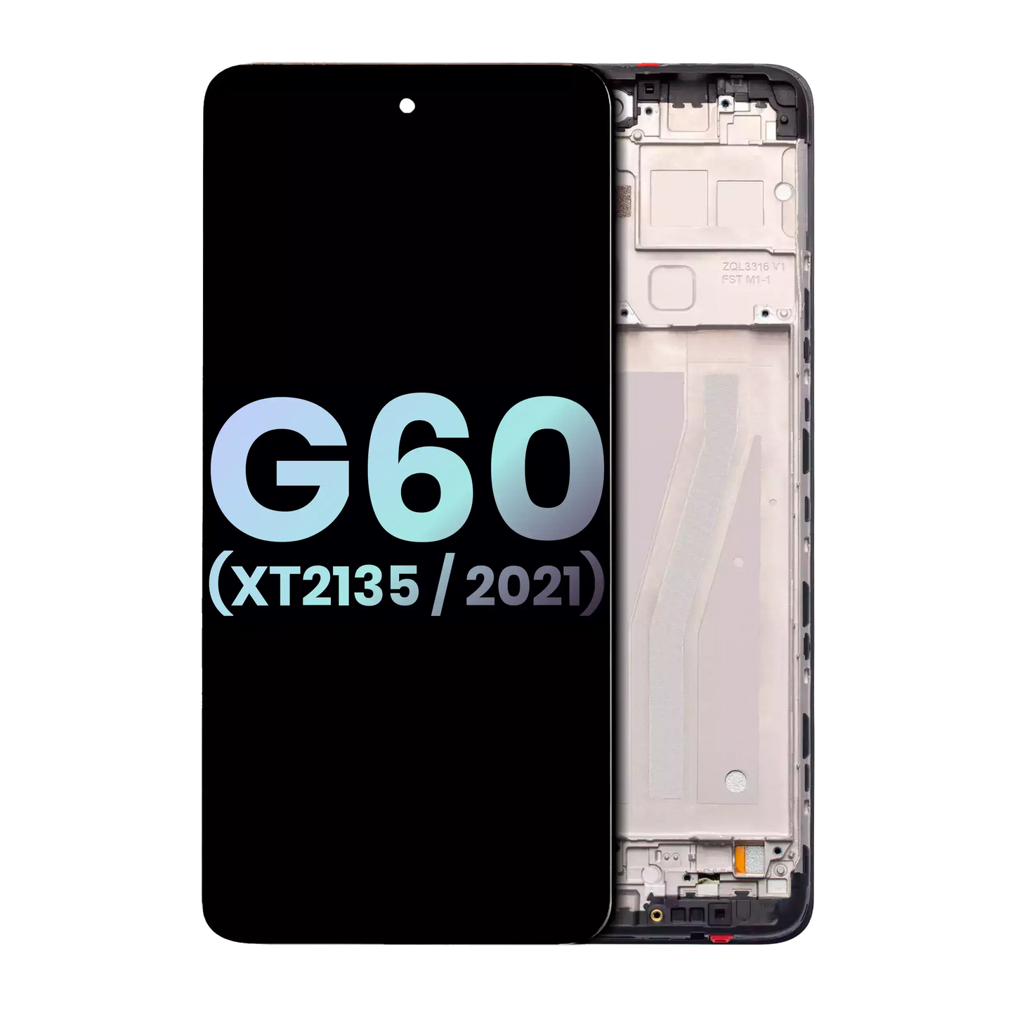 LCD Assembly With Frame For Motorola Moto G60 (XT2135 / 2021) (Genuine OEM) (Black)