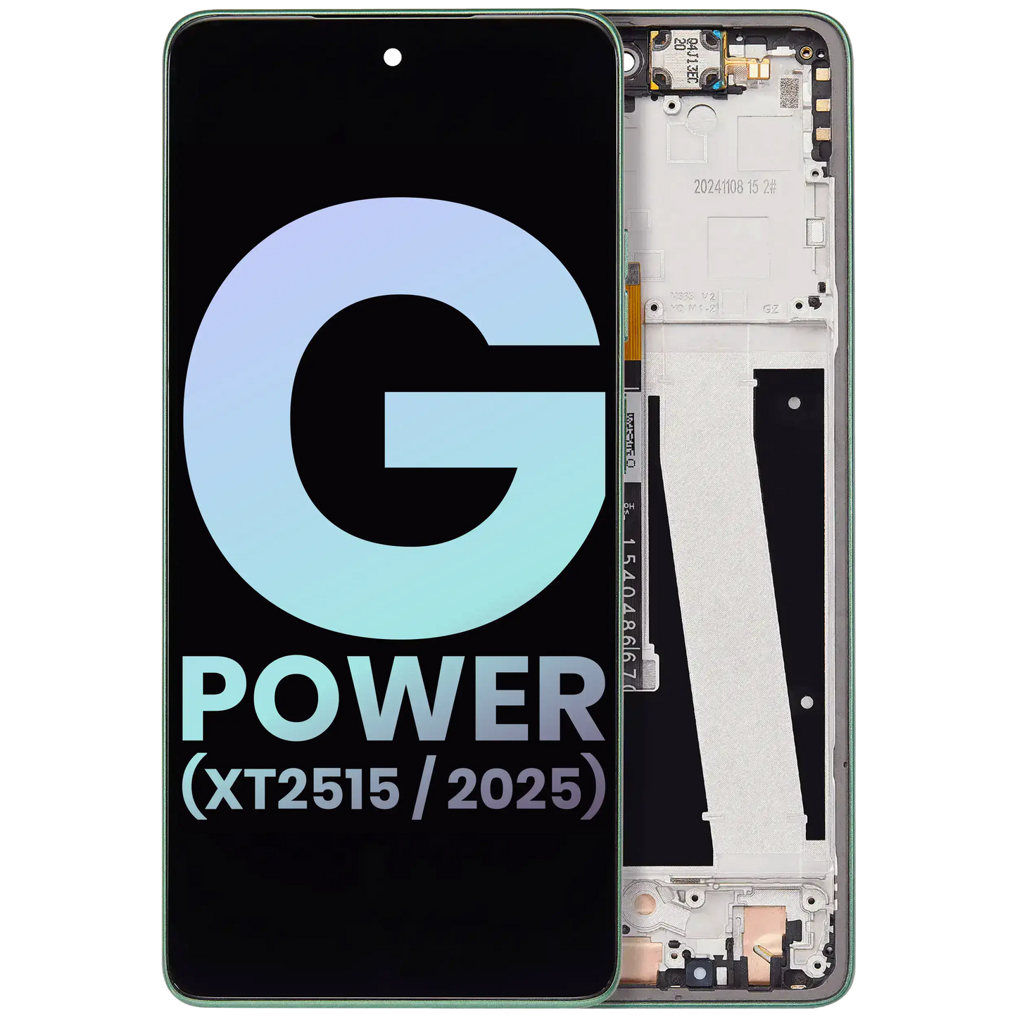 LCD Assembly With Frame For Motorola Moto G Power (XT2515 / 2025) (Genuine OEM) (Leaf Green)