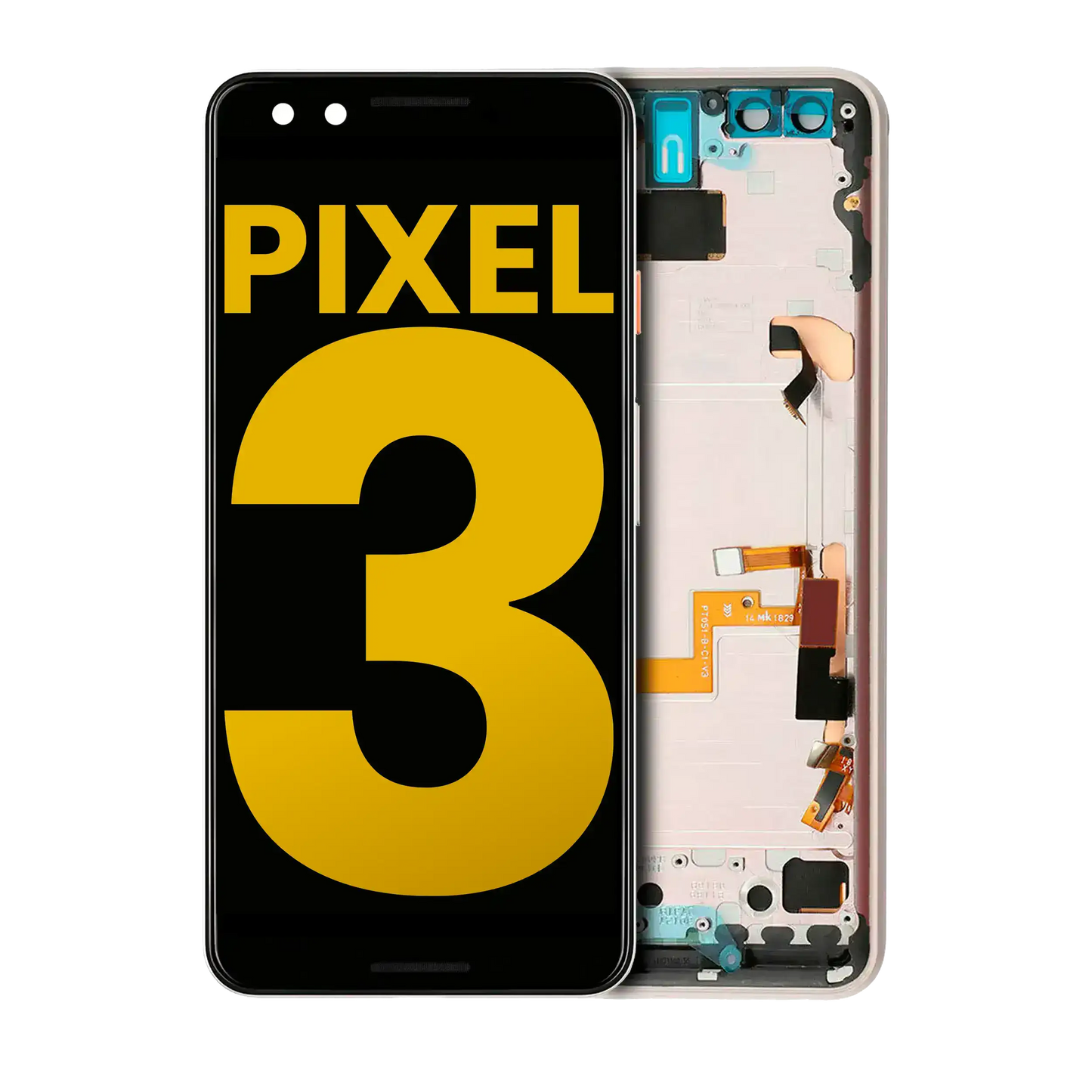 OLED Assembly With Frame For Google Pixel 3 (Refurbished) (Clearly White)