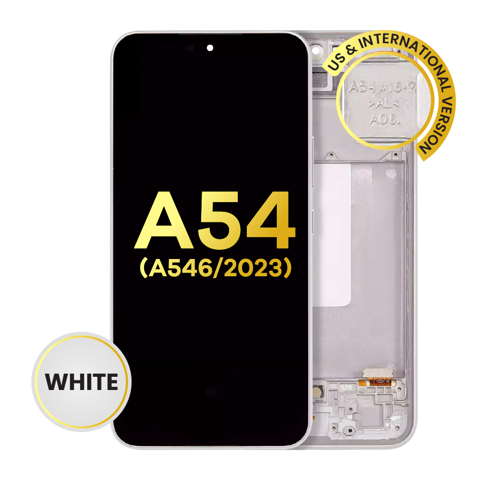 OLED Assembly With Frame For Samsung Galaxy A54 5G (A546 / 2023) (US & International Version) (Refurbished) (White)
