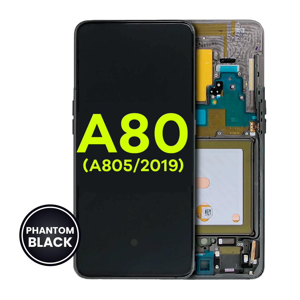 OLED Assembly With Frame For Samsung Galaxy A80 (A805 / 2019) (Service Pack) (Phantom Black)