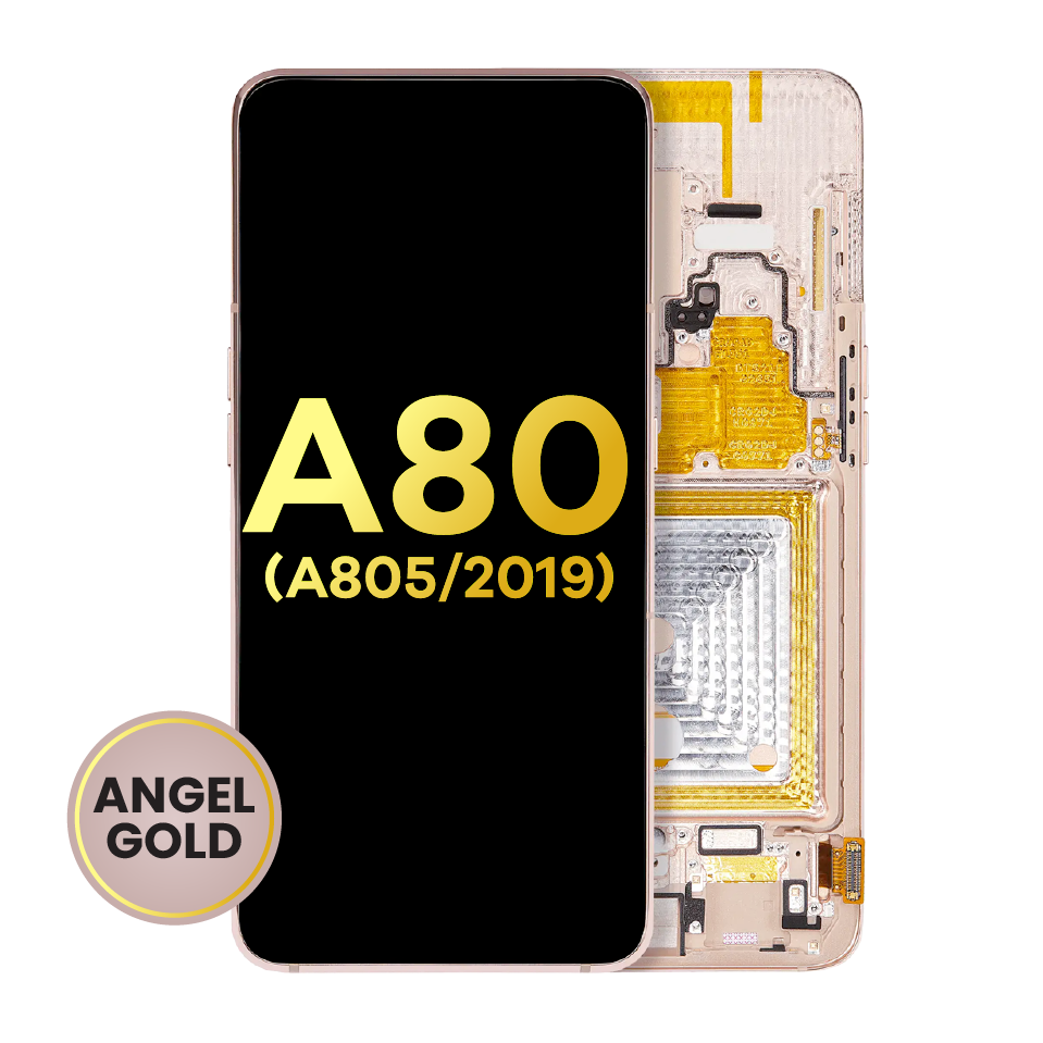 OLED Assembly With Frame For Samsung Galaxy A80 (A805 / 2019) (Angel Gold) (Refurbished)