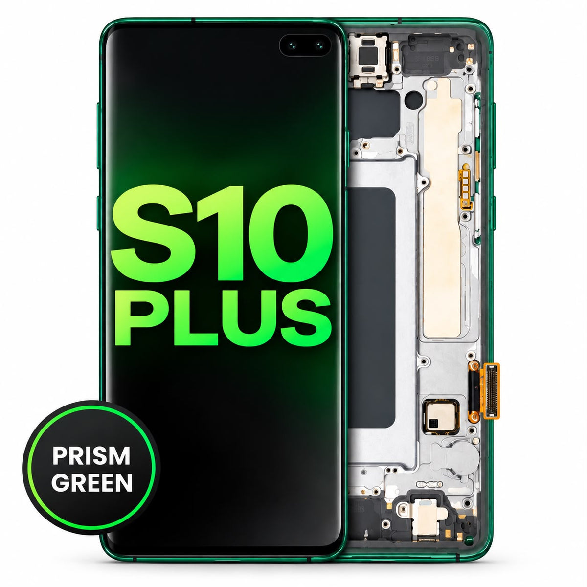 Incell Assembly With Frame For Samsung Galaxy S10 Plus (Incell) (Prism / GREEN)