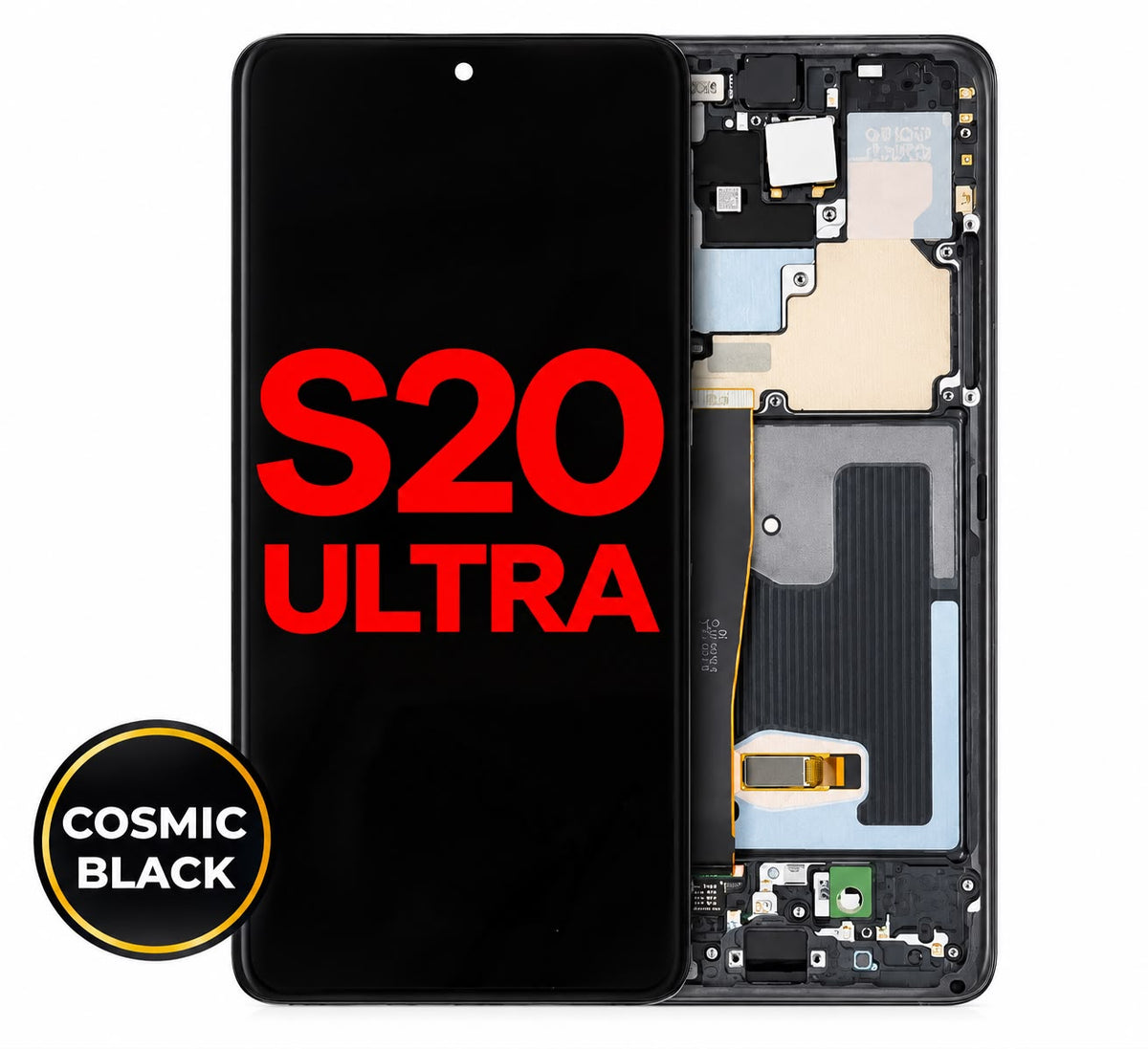 OLED Assembly With Frame For Samsung Galaxy S20 Ultra 5G (AM OLED) (Cosmic Black)