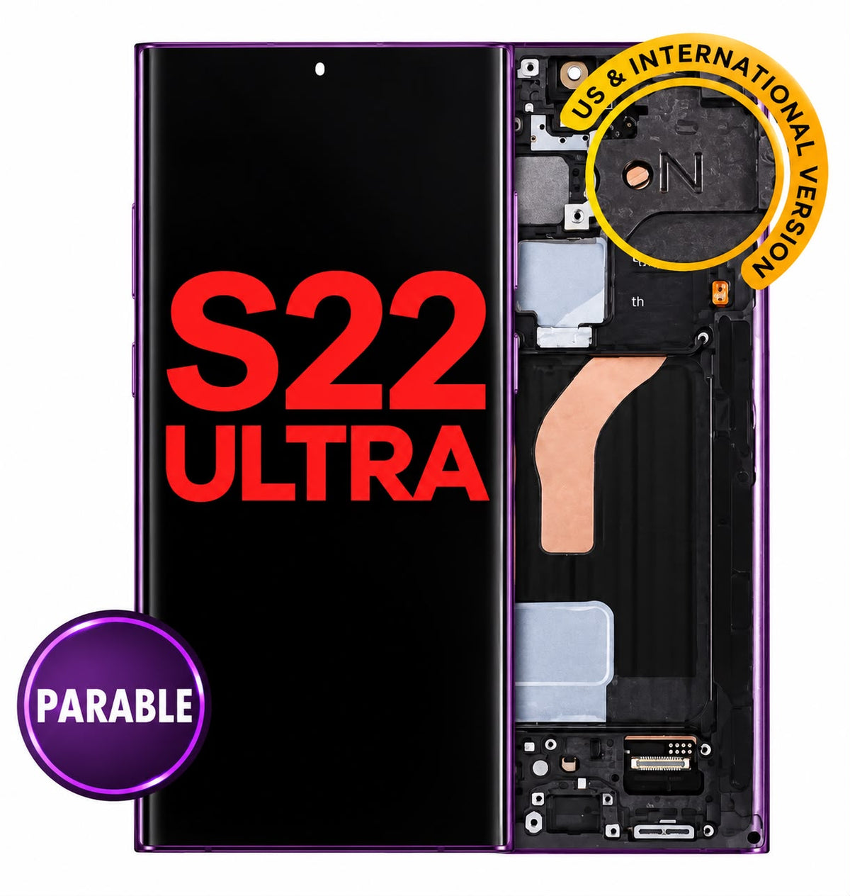 OLED Assembly With Frame For Samsung Galaxy S22 Ultra 5G (US & International Version) (AM OLED) (PARPABLE)