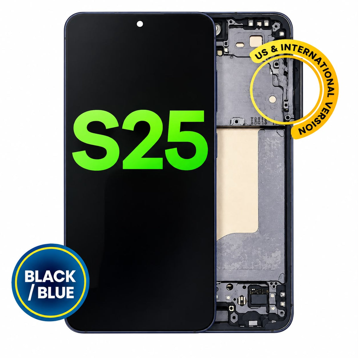INCELL Assembly With Frame For Samsung Galaxy S25 5G (US & International) (AM INCELL) (Blue Black)