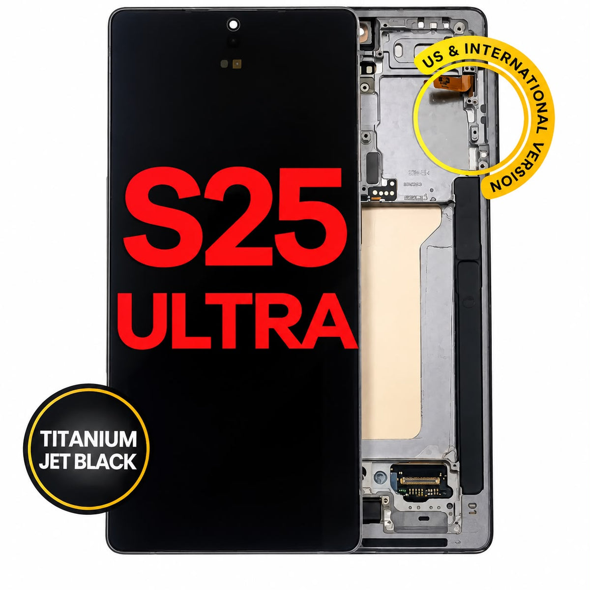 OLED Assembly With Frame For Samsung Galaxy S25 Ultra 5G (AM OLED) (US & International) (Titanium Jet Black)