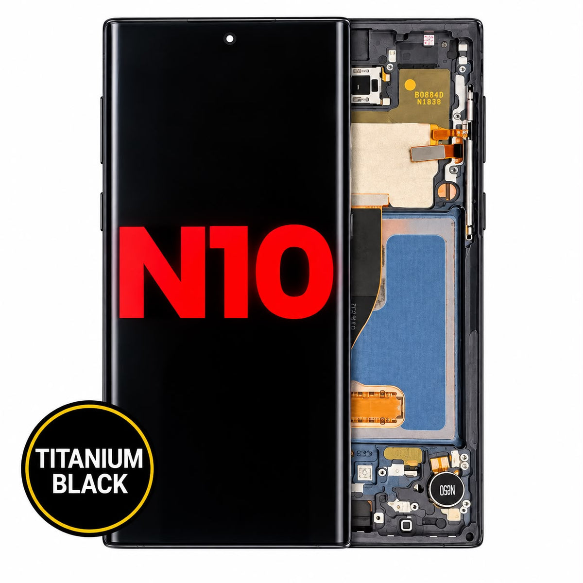 OLED Assembly With Frame For Samsung Galaxy Note 10 (AM OLED) (Aura Black)