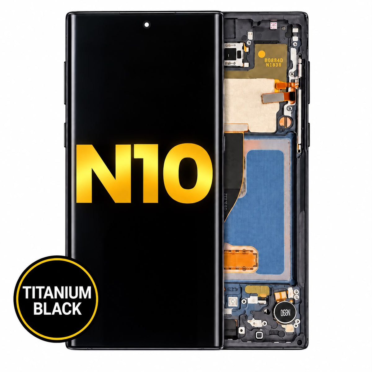 OLED Assembly With Frame For Samsung Galaxy Note 10 (Refurbished) (Aura Black)