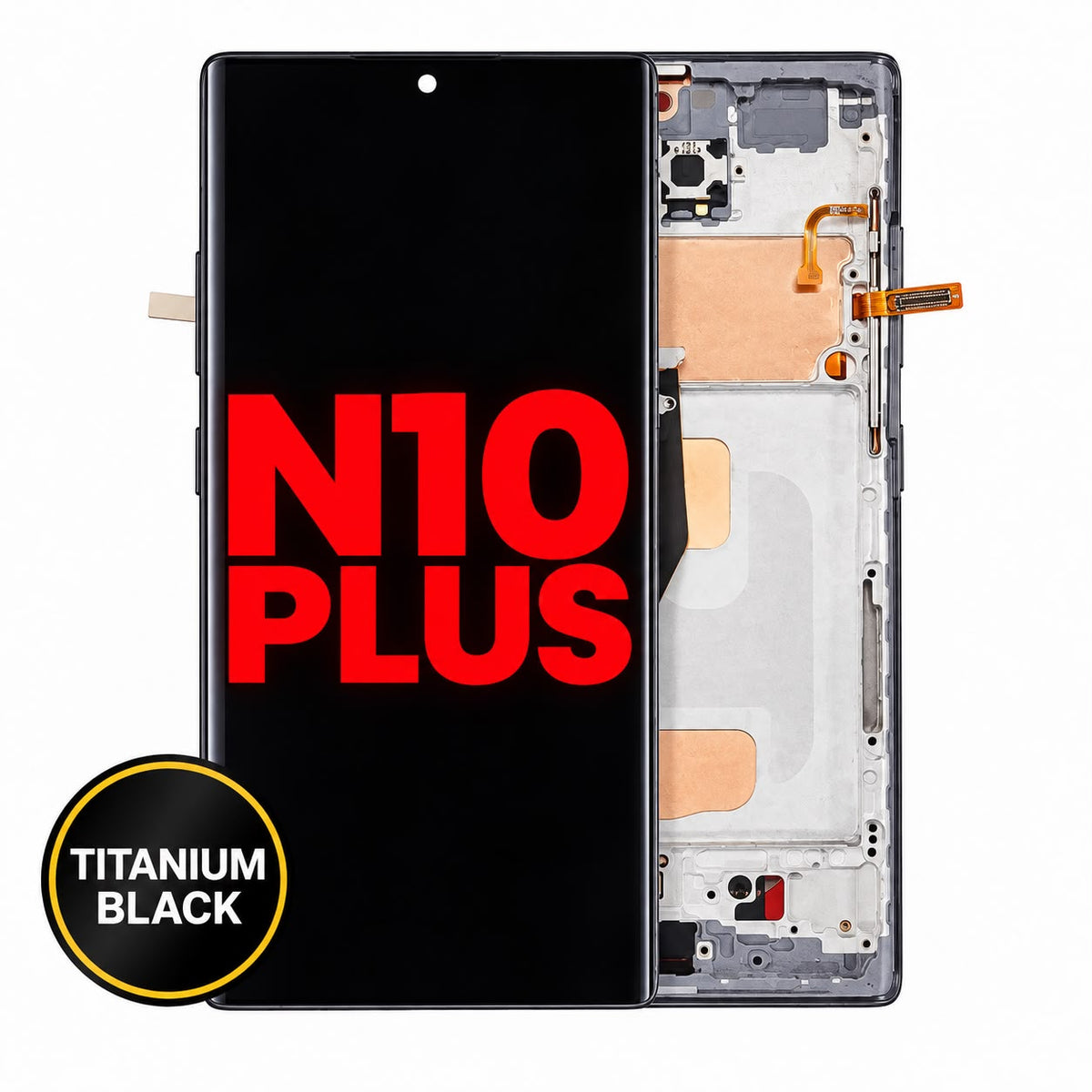 LCD Assembly With Frame (Without Fingerprint Sensor) For Samsung Galaxy Note 10 Plus (AM INCELL) (Aura Black)