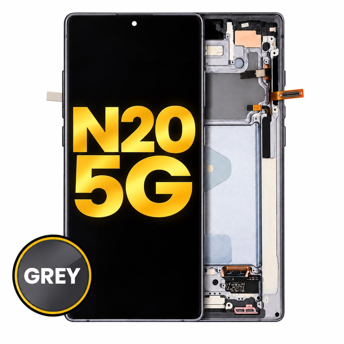 OLED Assembly With Frame For Samsung Galaxy Note 20 5G (Refurbished) (Mystic Gray)