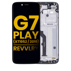 LCD Assembly With Frame For Motorola Moto G7 Play (XT1952 / 2019) / T-Mobile Revvlry (Refurbished) (Starry Black)