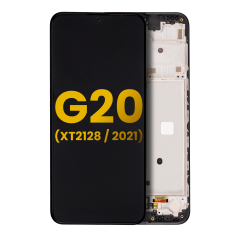 LCD Assembly With Frame For Motorola Moto G20 (XT2128 / 2021) (Refurbished) (Black)