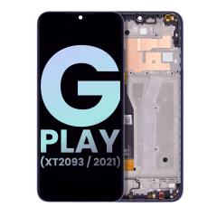 LCD Assembly With Frame For Motorola Moto G Play (XT2093 / 2021) (Genuine OEM) (Misty Blue)