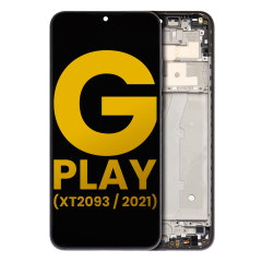LCD Assembly With Frame For Motorola Moto G Play (XT2093 / 2021) (Refurbished) (Flash Gray)