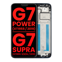 LCD Assembly With Frame For Motorola Moto G7 Power (XT1955 / 2019) / G7 Supra (XT1955-5/6/DL / 2019) (US Version) (157MM) (Aftermarket Plus) (Marine Blue)
