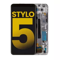 LCD Assembly With Frame For LG Stylo 5 (Refurbished) (Silvery White)