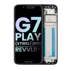LCD Assembly With Frame For Motorola Moto G7 Play (XT1952 / 2019) / T-Mobile Revvlry (Genuine OEM) (Starry Black)