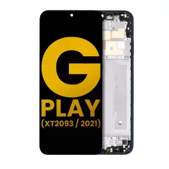 LCD Assembly With Frame For Motorola Moto G Play (XT2093 / 2021) (Refurbished) (Misty Blue)