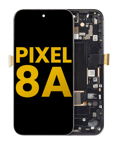 OLED Assembly With Frame (With Fingerprint Sensor ) For Google Pixel 8A (Refurbished) (Obsidian)