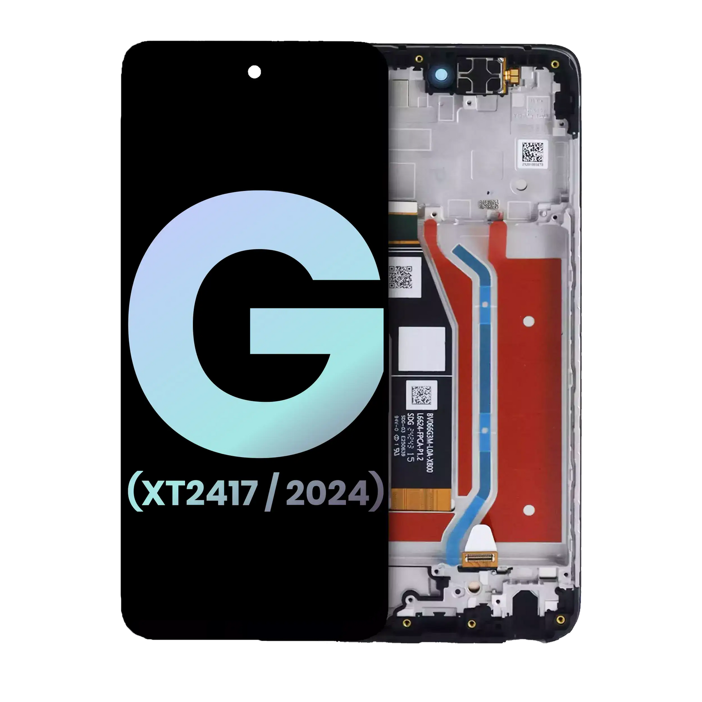 LCD Assembly With Frame For Motorola Moto G 5G (XT2417 / 2024) (Genuine OEM) (Sage Green)
