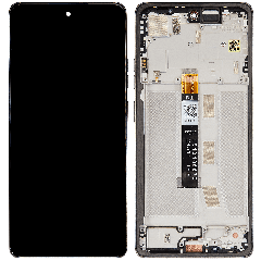 LCD Assembly With Frame For Motorola Moto G75 5G (XT2437 / 2024) (Refurbished) (Charcoal Gray)