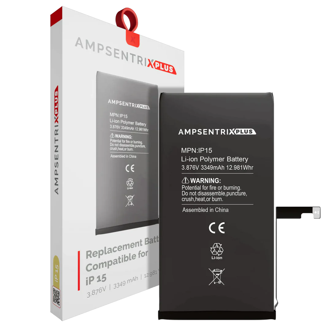 Battery | for: iPhone 15 | AmpSentrix Plus (No Message)