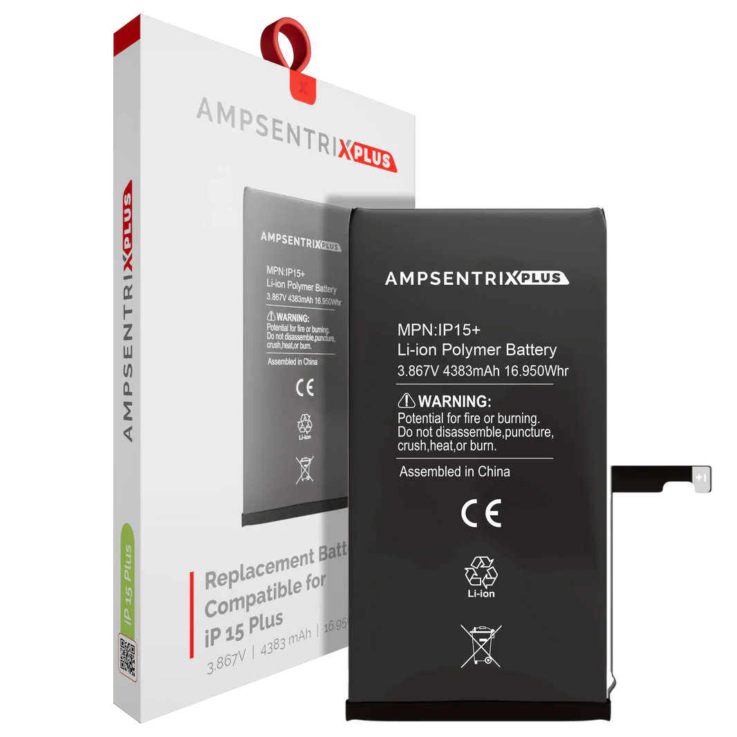 Battery | for: iPhone 15 Plus | AmpSentrix Plus (No Message)
