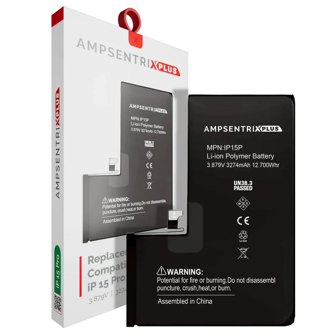 Battery | for: iPhone 15 Pro | AmpSentrix Plus (No Message)