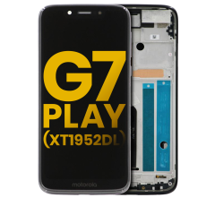LCD Assembly With Frame For Motorola Moto G7 Play (XT1952 / 2019) / T-Mobile Revvlry (Genuine OEM) (Starry Black)