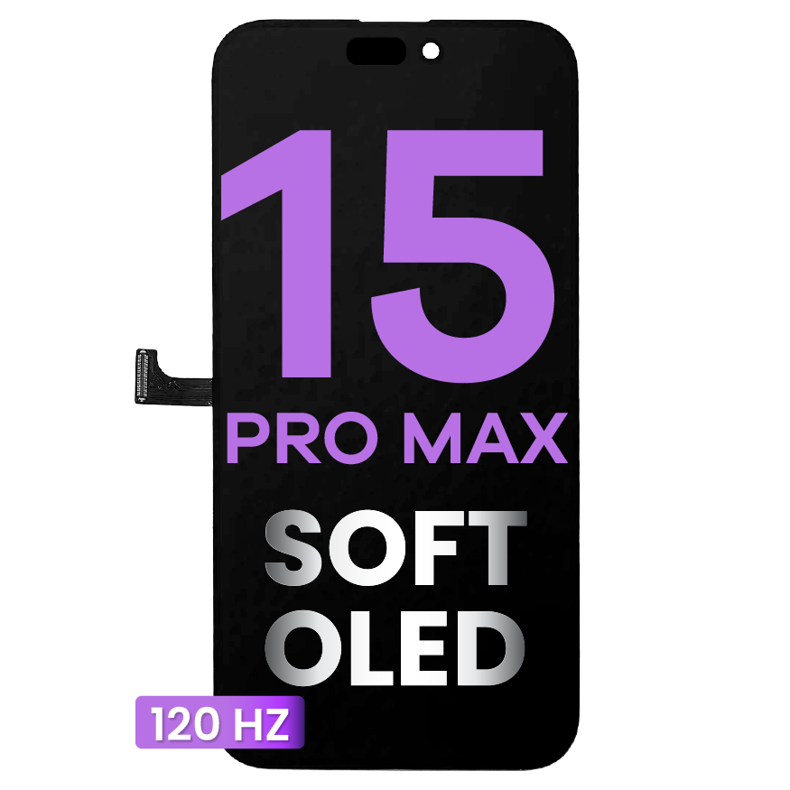 OLED Assembly Compatible For iPhone 15 Pro Max (Aftermarket / Soft OLED) (120HZ)