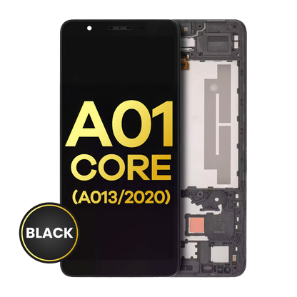 LCD Assembly With Frame For Samsung Galaxy A01 Core (A013 / 2020) (Refurbished) (Black)