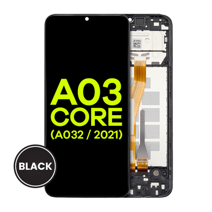 LCD Assembly With Frame For Samsung Galaxy A03 Core (A032 / 2021) (Service Pack) (Black)