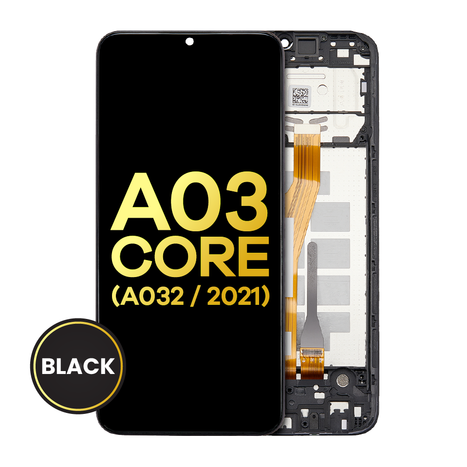 LCD Assembly With Frame For Samsung Galaxy A03 Core (A032 / 2021) (Refurbished) (Black)
