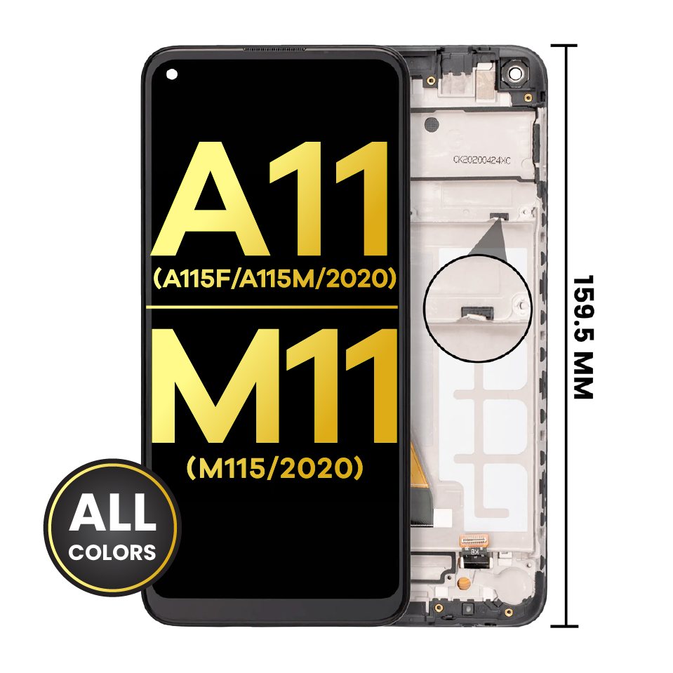 LCD Assembly With Frame For Samsung Galaxy A11 (A115F/ A115M / 2020) / M11 (M115 /2020) (International Version) (Refurbished) (All Colors)