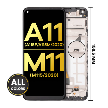 LCD Assembly With Frame For Samsung Galaxy A11 (A115F/ A115M / 2020) / M11 (M115 /2020) (International Version) (Refurbished) (All Colors)