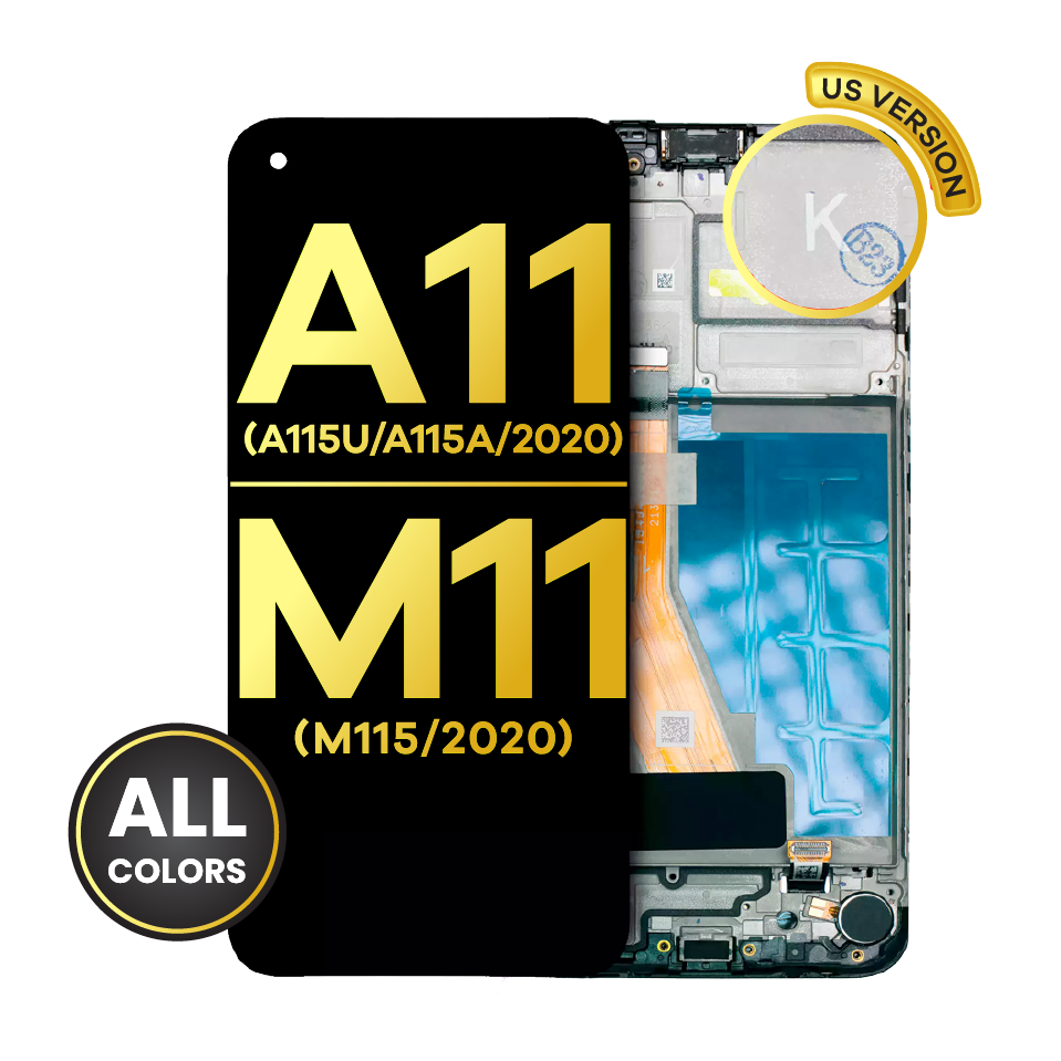 LCD Assembly With Frame For Samsung Galaxy A11 (A115U / A115A / 2020) / M11 (M115 / 2020) (US Version) (Refurbished) (All Colors)