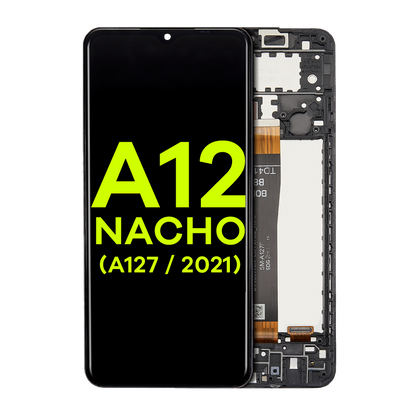 LCD Assembly With Frame For Samsung Galaxy A12 Nacho (A127 / 2021) (Service Pack) (Black)