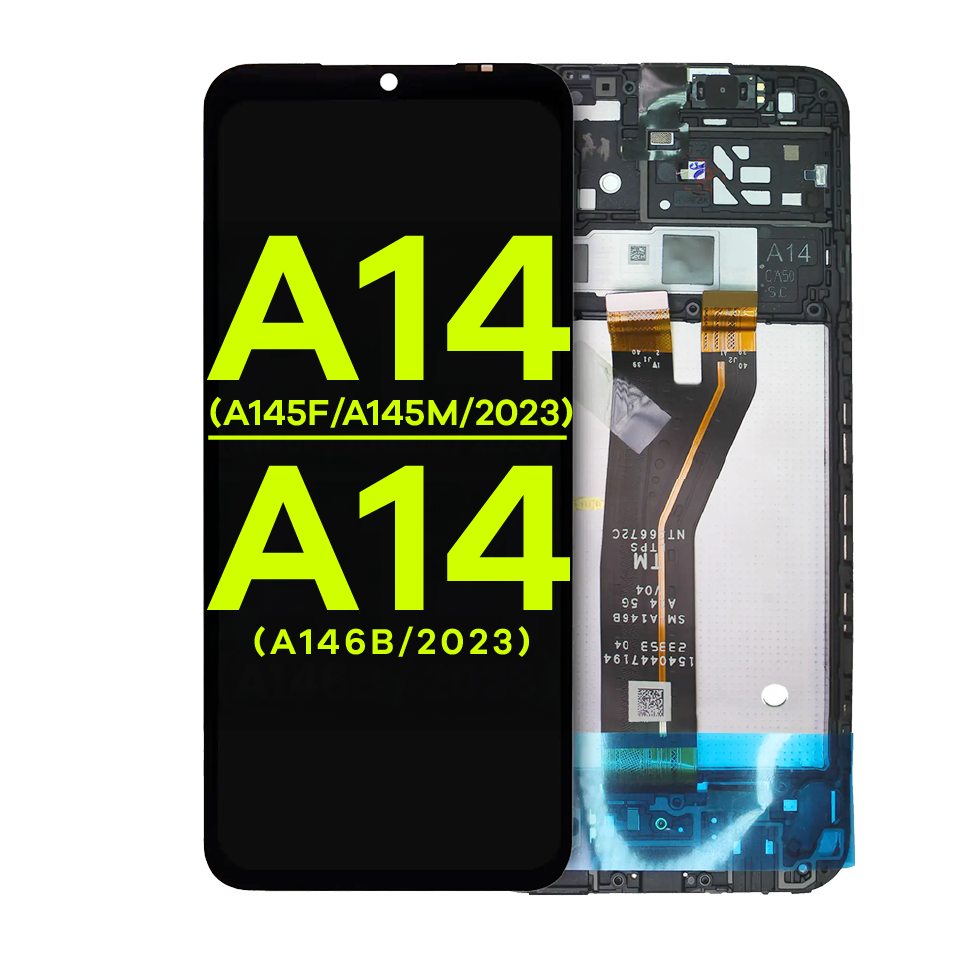 LCD Assembly With Frame For Samsung Galaxy A14 4G (A145F / A145M / 2023) / A14 5G (A146B / 2023) (International Version) (Service Pack) (All Colors)