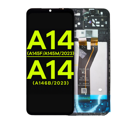 LCD Assembly With Frame For Samsung Galaxy A14 4G (A145F / A145M / 2023) / A14 5G (A146B / 2023) (International Version) (Service Pack) (All Colors)
