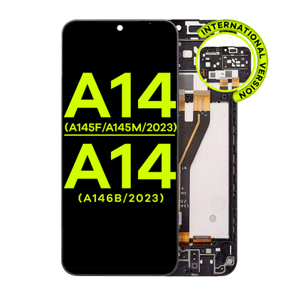 LCD Assembly With Frame For Samsung Galaxy A14 4G (A145F / A145M / 2023) / A14 5G (A146B / 2023) (International Version) (Service Pack) (All Colors)