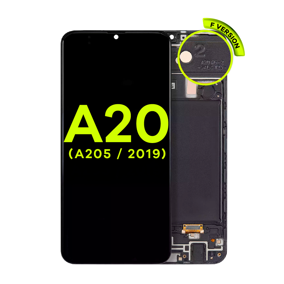 OLED Assembly With Frame For Samsung Galaxy A20 (A205 / 2019) (F Version) (Service Pack) (All Colors)