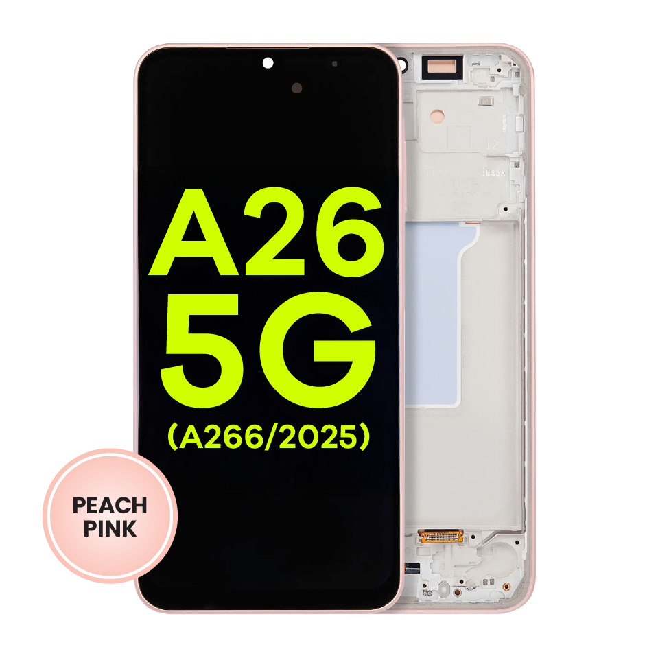OLED Assembly With Frame Compatible For Samsung Galaxy A26 5G (A266 / 2025) (Service Pack) (Peach Pink)