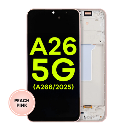 OLED Assembly With Frame Compatible For Samsung Galaxy A26 5G (A266 / 2025) (Service Pack) (Peach Pink)
