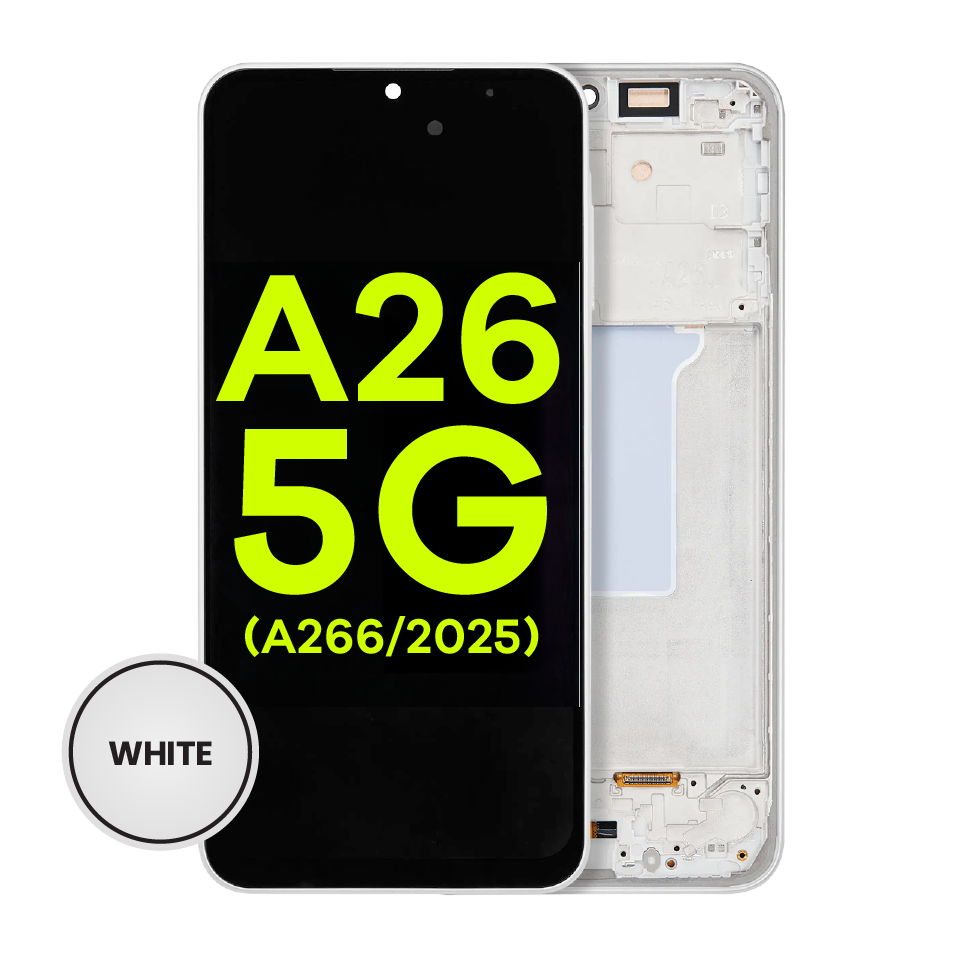 OLED Assembly With Frame Compatible For Samsung Galaxy A26 5G (A266 / 2025) (Service Pack) (White)