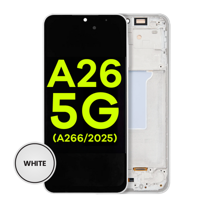 OLED Assembly With Frame Compatible For Samsung Galaxy A26 5G (A266 / 2025) (Service Pack) (White)