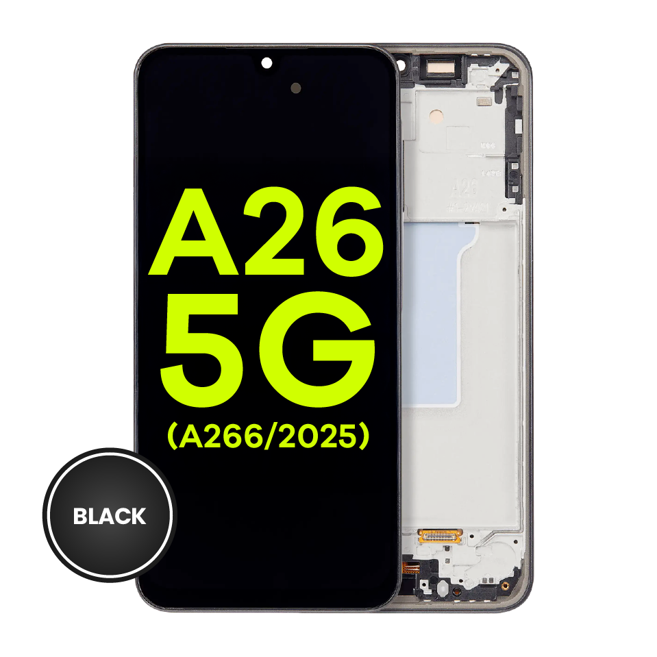 OLED Assembly With Frame Compatible For Samsung Galaxy A26 5G (A266 / 2025) (Service Pack) (Black)