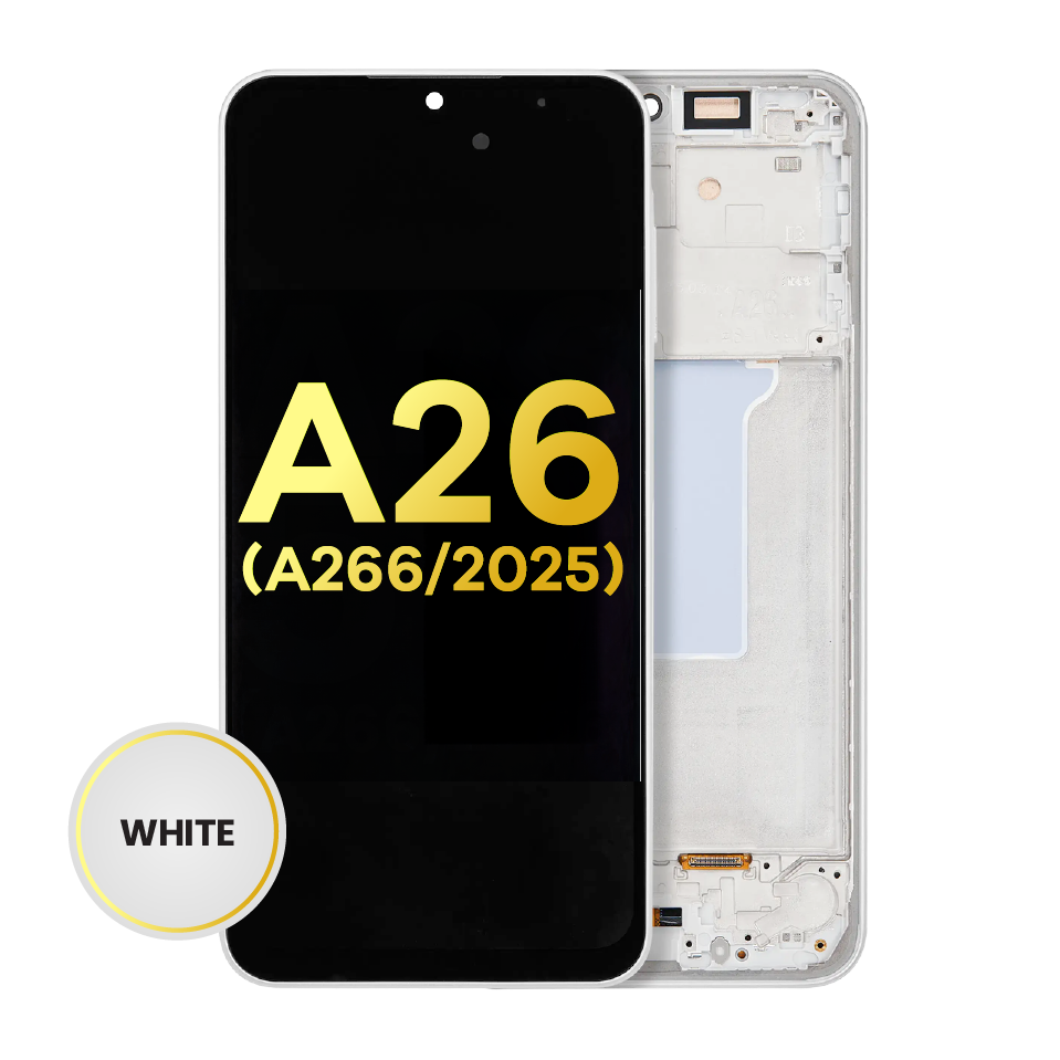 OLED Assembly With Frame For Samsung Galaxy A26 5G (A266 / 2025) (Refurbished) (White)